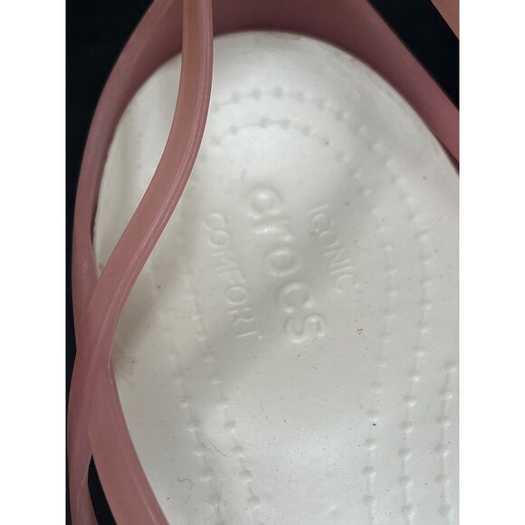 Crocs Womens Isabella Flat Sandal Size 9 Lightweight Pink Orange - Picture 3 of 7